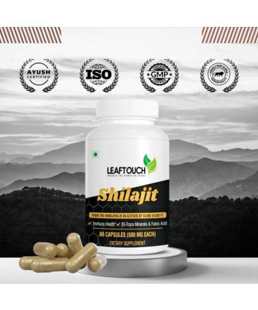 LEAFTOUCH Shilajit Supplement 60 Capsules- Pack of 5 (500 MG Each) 60 Count (Pack of 5) - Buy Online on GoSupps.com