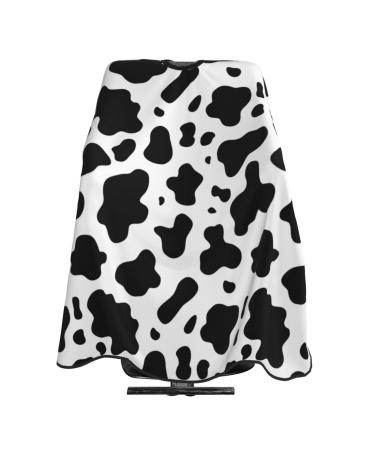 Professional Haircut Cape Blue Elephants Hairdressing Salon Cape with Adjustable Snap Closure Hairdresser Apron Black and White Cow Print