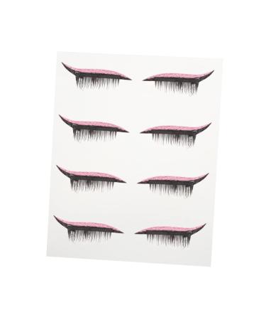 IWOWHERO Water Proof Stickers 4 Pairs False Eyelashes Eye Makeup Sticker stickers reusable eyeliner sticker elasticity 4x1.5cm Pink