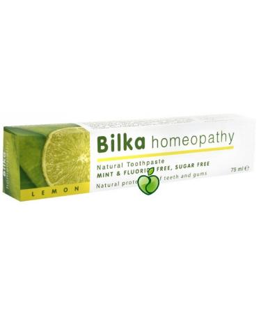 Bilka Homeopathy Natural Toothpaste Menthol Free Fluoride Free Peppermint Free with Lemon 75Ml