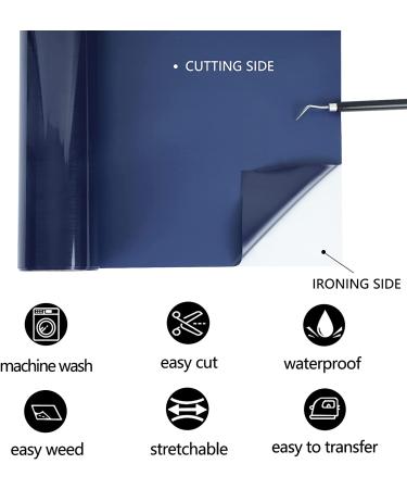 Navy Blue GYT Heat Transfer Vinyl Rolls - 12 x 7' Glossy Iron-on HTV for T-shirts - Buy Online on GoSupps.com