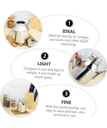 Milisten 2pcs Sauce Pot Olive Oil Cruet Kitchen Oil Soy Sauce Bottle Oil Drip Dispenser Oil Vinegar Cruet Bottle Household Vinegar Bottle Olive Oil Pourer Water Bottle Stainless Steel Metal 18.5X14.5X11CMx2pcs Silverx2pcs - Buy Online on GoSupps.com