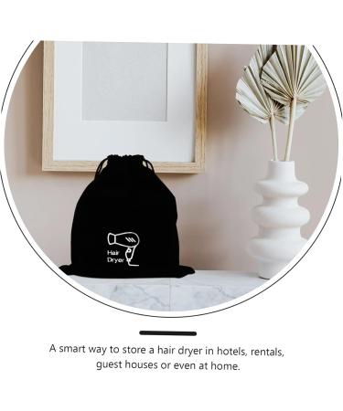 Healeved 4 Pcs Hair Dryer Storage Bag Hair Straightener Bag Wig Bags Hair Dryer Travel Bag Tool Flannel Black - Buy Online on GoSupps.com