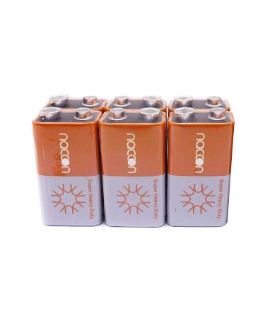 9V Carbon-Zinc Super Heavy-Duty Battery Single Time Use 6F22 Block (6 Batteries)