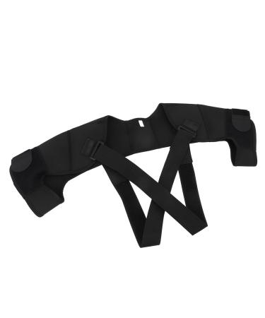 Shoulder Stability Brace Adjustable and Breathable to Prevent Injuries Black Double Shoulder Support Brace for Fitness (S Size)
