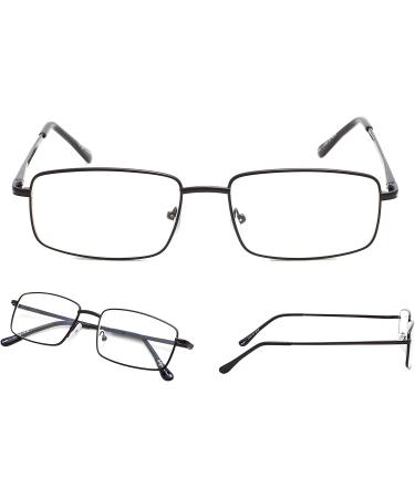 3 Pack Metal Reading Glasses for Men - 6 Black 2.0x Magnification - Buy Online on GoSupps.com