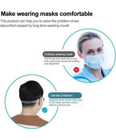 CHAW Comfortable Ear Strap Hook-Adjustable Extension Strap Can Reduce Ear Pain For Children And Adults Pink - Buy Online on GoSupps.com