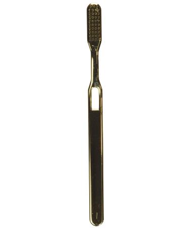 Bass Toothbrush with Dental Grade Nylon Bristles | Premium Acrylic Handle | Gold Finish | Model TB4 - GLD - Buy Online on GoSupps.com