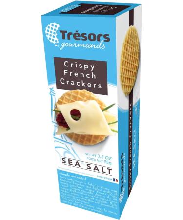 TRESORS GOURMANDS Authentic French Waffle Crispy Crackers Snack SEA SALT Flavor Natural Ingredients Pack of 6 x 95g Boxes SEA SALT 95.00 g (Pack of 6) - Buy Online on GoSupps.com