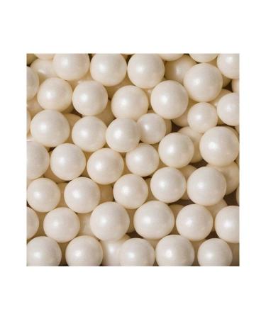 10mm x 50g Cream/ Ivory Round Dragee Pearls Edible Sugar Decorations approx 50 balls