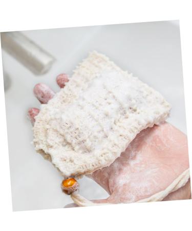 Baluue 4pcs Handmade Soap Bag Small Mesh Bag Drawstring Shower Bag Mesh Storage Bags Cotton Linen White - Buy Online on GoSupps.com