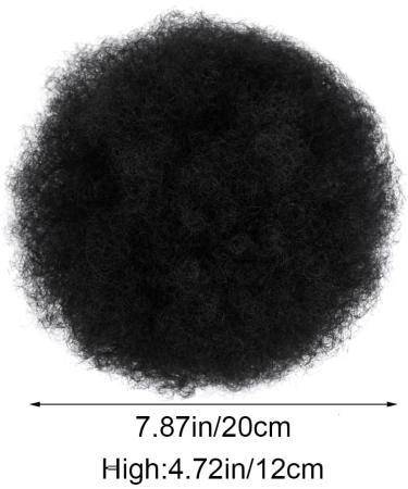 Afro Puff Drawstring Ponytail Short Afro Bun Extension Hairpiece Synthetic Curly Hair Ponytail for Black Women Afro Chignon Hairpieces Wig Party Cosplay Costume for Women - Buy Online on GoSupps.com