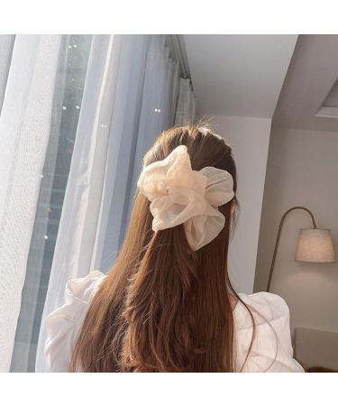 Mzwodmu White Tulle Hair Scrunchie for Women and Girls - Solid Color Ponytail Holder - Buy Online on GoSupps.com