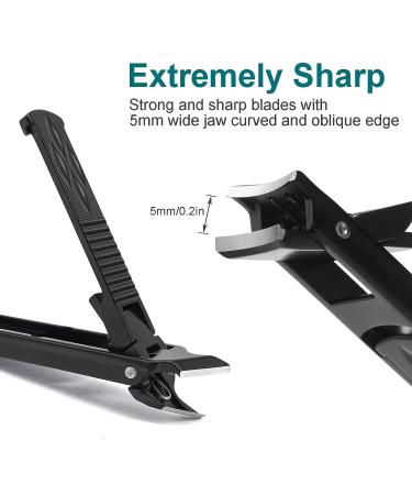 VOGARB Portable Nail Clippers for Thick Nails - Ultra Slim Folding Design with Safety Lock and File - Double Head Curved Trimmer for Toenail and Fingernail - Wide Jaw Opening Cutter (Black) - Buy Online on GoSupps.com
