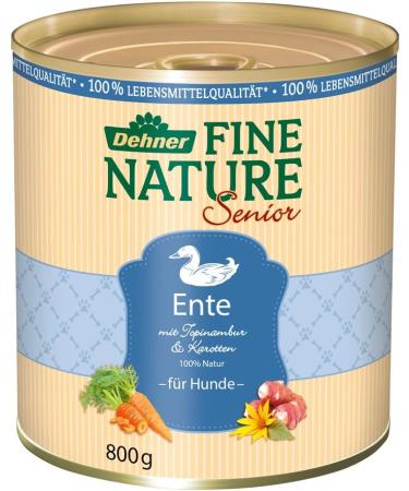 Dehner Fine Nature Senior Dog Food - Wet Duck Formula (6 x 800g Cans) for Older Dogs - Premium Quality - Buy Online on GoSupps.com