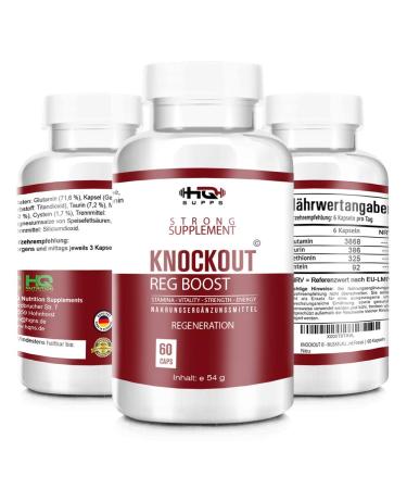 Knockout - regeneration extremely - popular in bodybuilding fitness and MMA - regeneration muscles - more motivation and focus - 60 capsules 100% quality of HQ -Supps