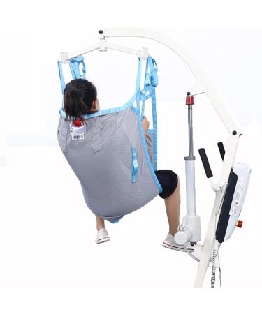 Toileting Sling Patient Lift Sling Mesh Breathable with Head Support for Nursing Elderly Disabled Full Body Lifter Four Point Sling Adjustable Height Can Be Washed