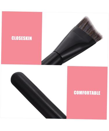 1 Pc 3D Contouring Makeup Brush - Black Foundation Brush with Wooden Handle | International Shipping Available - Buy Online on GoSupps.com