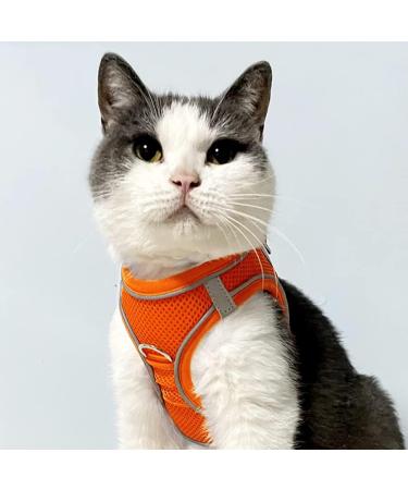 Joyal Reflective Soft Padded Dog Harness - Breathable Air-Mesh for Cats & Small Dogs (XXS 31-34cm) - Orange - Buy Online on GoSupps.com