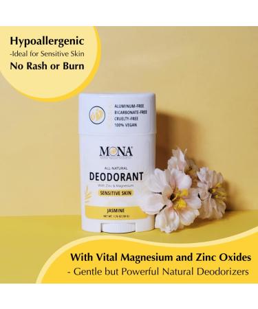 MONA BRANDS All Natural Deodorant For Women & Men | For Sensitive Skin | No Aluminum or Baking Soda | (JASMINE 1.76 Oz) - Buy Online on GoSupps.com