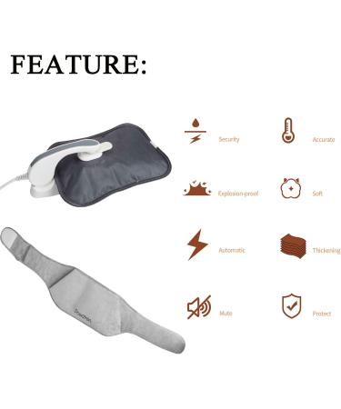 Rechargeable Plush Electric Hot Water Bottle for Back Stomach Hands & Legs Soft Heating Belt for Ultimate Warmth - Buy Online on GoSupps.com