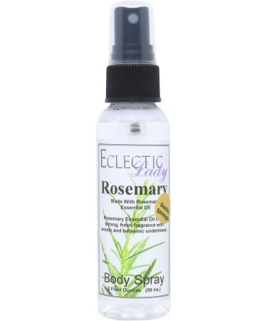 Rosemary Essential Oil Body Spray (Double Strength) 2 ounces Body Mist for Women with Clean Light & Gentle Fragrance Long Lasting Perfume with Comforting Scent for Men & Women Cologne with Soft 2 Fluid Ounces (Double Strength)