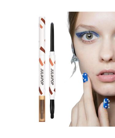 Eyeshadow Stick Cream Gel Texture Multicolors Eyeliner Makeup with Brush | Long Lasting Eye Liner Quick Drying Eye Pencil Halloween Dtt Denim Blue