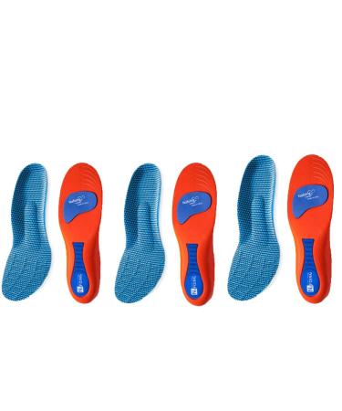 Norelie insole Comfysole Comfort orthopedic insole pressure relief and foot vault Support ideal for flat feet plantar fasciitis and foot pain orange*3 pair 43-44