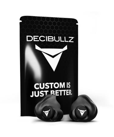 Decibullz 25-Decibel Noise-Reduction Earplugs for Hearing Protection  Custom-Molded Reusable Earplugs for Noise Sensitivity & Flights  Black