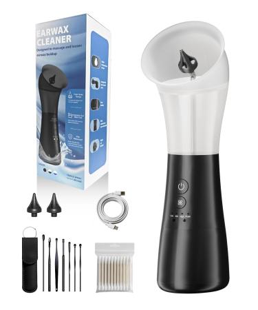 Electric Ear Wax Removal Kit with Integrated Waste Tank, Safe Water Ear Cleaner with Temperature Sensor, 4 Pressure Modes for Varying Earwax Levels Effective Smart Ear Cleaning for Family Use