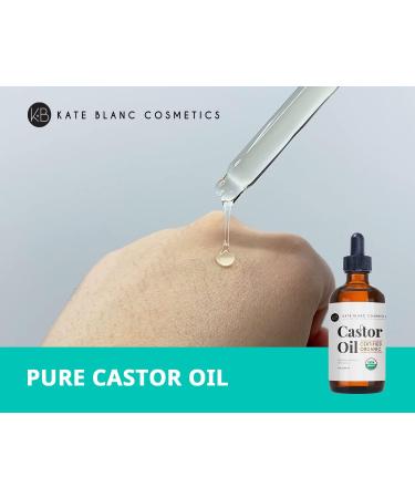Castor Oil (4oz) USDA Certified Organic 100% Pure Cold Pressed Hexane Free by Kate Blanc. Stimulate Growth for Eyelashes Eyebrows Hair. Skin Moisturizer & Oil Cleanse. FREE Starter Kit - Buy Online on GoSupps.com