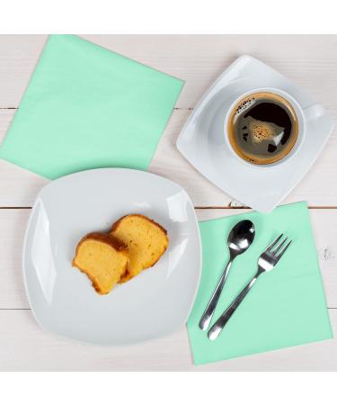HEKU 100 Single-Colored Napkins - 3-Layer Mint Green 33x33cm | Highly Absorbent & Stylish for Events | Practical 5-Pack - International Shipping Available - Buy Online on GoSupps.com