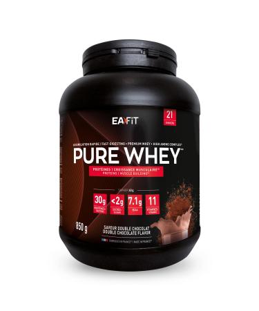 WHEY PROTEIN - Double Chocolat - EAFIT - Marque Fran aise N 1 en Nutrition Sportive - 30g de Proteine Whey - BCAA - Shaker Proteine - Pre Workout Musculation - Prot ines Whey - 850 g Double Chocolat 850 g