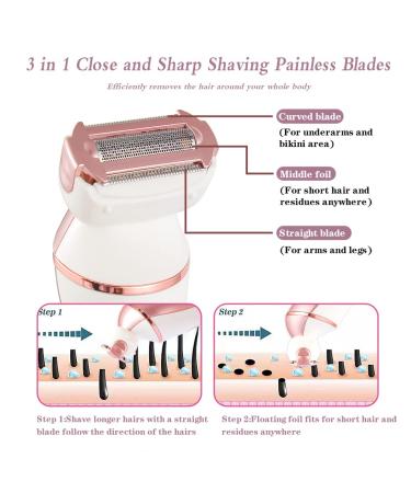 ELECTRIC SHAVER for Women 6-in-1 | Wet/Dry Lady Shaver for Legs & Underarms - Cordless Razor with Cleansing Brush, Massager, Foil Shaver & Bikini Trimmer - Buy Online on GoSupps.com