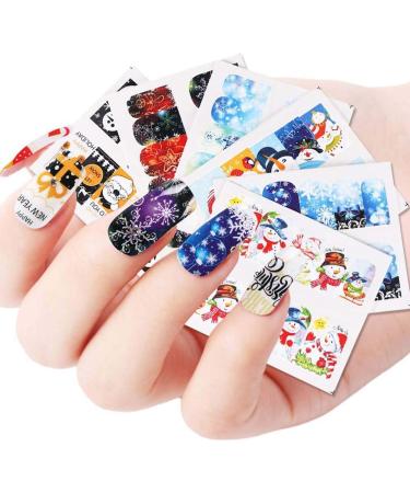 30 Sheets Christmas & New Year Theme Nail Art Stickers Decals Nail Water Transfer Sticker with Snowflake Santa Claus Tree Bell Sock Snowman Elk for Women Kids Girls Manicure DIY Decoration - Buy Online on GoSupps.com