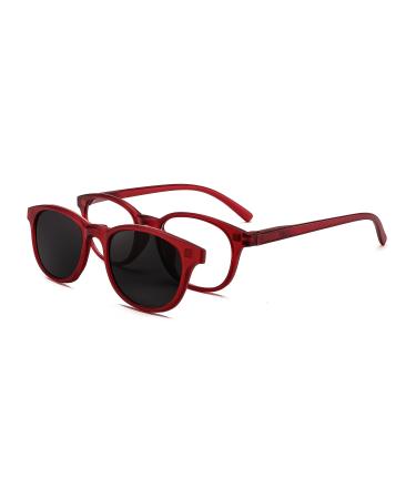 FEISEDY Reading Sunglasses Polarized for Women and Men Vintage 70s 60s Reading Glasses with UV Protection B2390 +1.50 Red - Buy Online on GoSupps.com