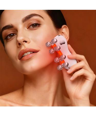 Electric Gua Sha Facial Tools Heated Gua Sha Tools with 5 LED Lights Red Light Face Massager Vibration Device 8 Metal Roller for Face Back Leg and Body big - Buy Online on GoSupps.com