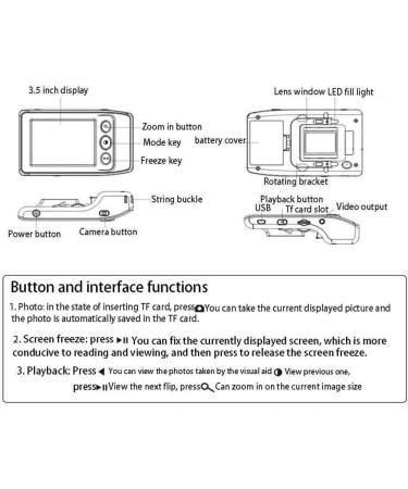 Electronic Reading Aid Digital Magnifier 3.5-inch TFT LCD Display Ultra-Clear 30W Pixels 2x-25x Portable Digital Magnifier - Buy Online on GoSupps.com