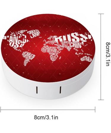 Merry Christmas World Map Contact Lens Travel Kit | Portable Cute Contact Box with Mirror for Daily Use - Buy Online on GoSupps.com