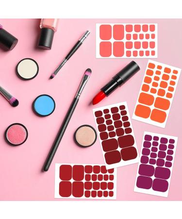 Buy JERCLITY 440 Pieces Toe Nail Stickers - Pink & Red Solid Color Nail Wraps for Women Girls & Kids - Self-Adhesive Polish Strips with Nail File - Perfect for Easy DIY Manicures - Buy Online on GoSupps.com