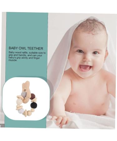 Jojofuny Wooden Baby Teething Toy - Silicone Animals Teether for Babies 0-6 Months - Buy Online on GoSupps.com
