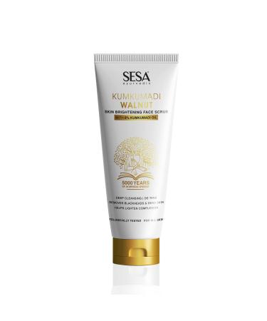 SESA 8% Kumkumadi Walnut Face Scrub for Exfoliate Scrub Blackhead Remover Whitehead Remover Cleanses Skin Detan Pack Face Scrub for Women and Men 100g or 3.4 oz