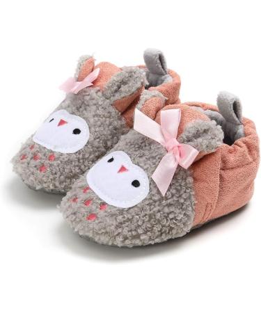 LACOFIA Baby Anti-Slip Soft Sole Winter Booties - 3-6 Months | Pink Owl Design - Buy Online on GoSupps.com