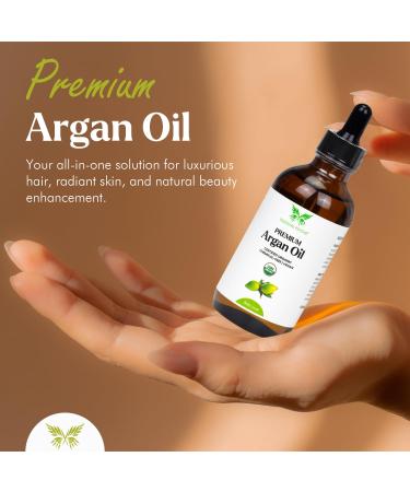 USDA Certified Organic Argan Oil 4 Oz - 100% Pure Vegan Chemical-Free for Skin Hydration & Healthy Hair Growth - Buy Online on GoSupps.com