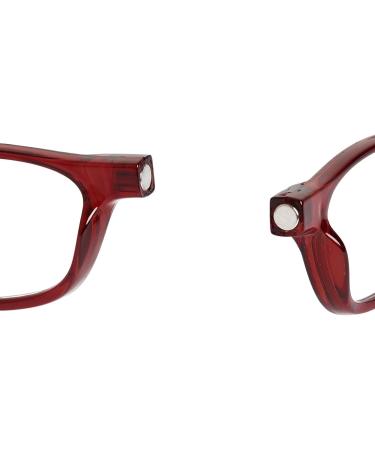 TBOC Reading Glasses +3.00 Diopter for Men & Women - Foldable Adjustable Magnetic Closure Anti-Sightedness - Bordeaux Color - 1 Pack - Buy Online on GoSupps.com