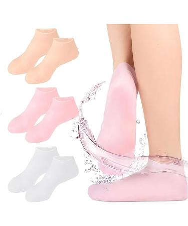 Silicone Moisturizing Socks 2/4/6 Pairs Softening Dry Cracked Feet Rough Skins & Anti Slip Aloe Socks for Dry Cracked Feet Women Foot Spa Pedicure Gel Socks (Color : Skin Size : 4 Pairs) 4 pairs Skin - Buy Online on GoSupps.com