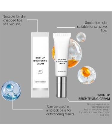 Dark Lips Brightening Cream Lip Lightening for Dark Lip Treatment Lip Scrub for Smokers Dry and Uneven-Toned Lips Lip Lightening Gloss Lip Brightener Restores Natural Natural Pink Tone 0.35oz - Buy Online on GoSupps.com