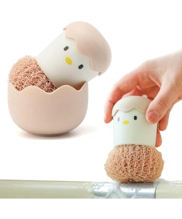 2PCS Eggshell Dish Washing Fiber Ball Cute Egg Shape Kitchen Cleaning Brush Detachable Dish Washing Fiber Ball Wash Pot Brush Multifunctional Cleaning Ball Washing Dish Brush Scrubber - Buy Online on GoSupps.com