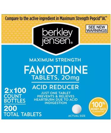 Berkley Jensen Maximum Strength Acid Reducer Famotidine Tablets 200 Count