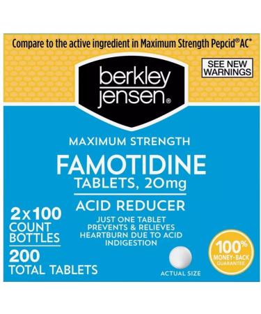 Berkley Jensen Maximum Strength Acid Reducer Famotidine Tablets 200 Count - Buy Online on GoSupps.com